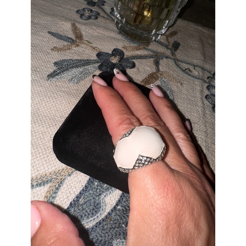 House of Harlow Statement Ring White Dome Crystal Pave Ring - Picture 9 of 13